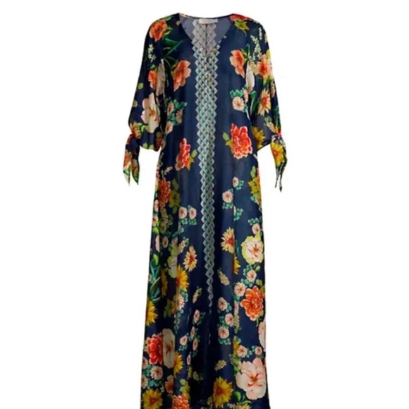 NWT Johnny Was Mia Floral Border Maxi Dress Size:M $278 - Picture 3 of 4